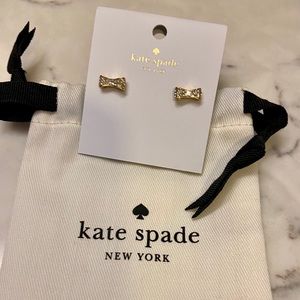 Kate Spade bow tie earrings in gold-tone
